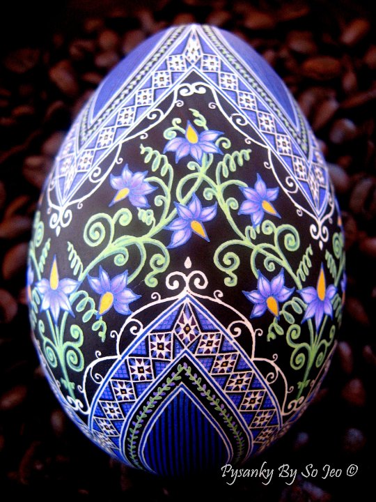 Nightshade - Solanum dulcamara Ukrainian Easter Egg Pysanky By So Jeo